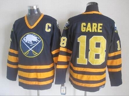 Men's Buffalo Sabres #18 Danny Gare Navy Blue CCM Vintage Throwback Jersey