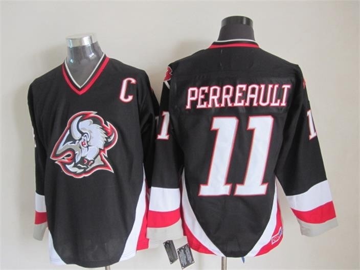 Men's Buffalo Sabres #11 Gilbert Perreault 1996-97 Black CCM Vintage Throwback Jersey