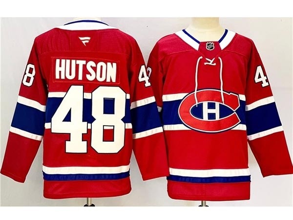 Men's Montreal Canadiens #48 Lane Hutson 2024-25 Red Jersey