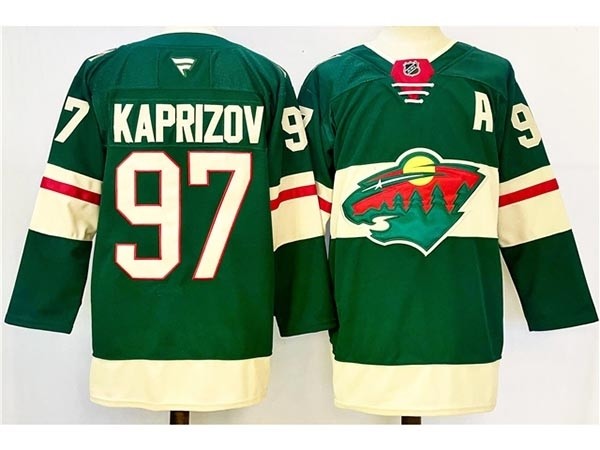 Men's Minnesota Wild #97 Kirill Kaprizov 2024-25 Green Jersey