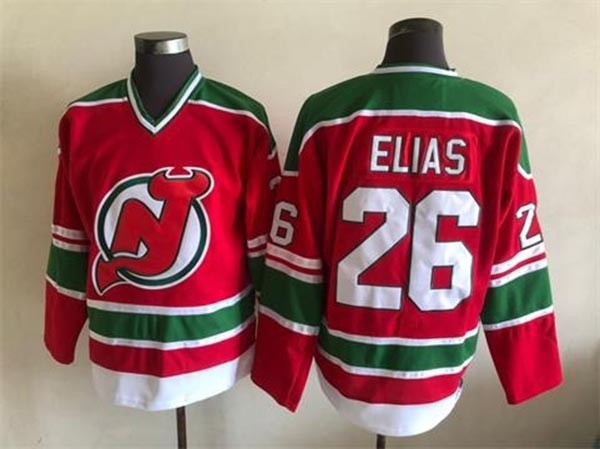 Men's New Jersey Devils #26 Patrik Elias 1990's CCM Vintage Red Jersey