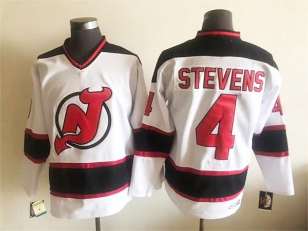 Men's New Jersey Devils #4 Scott Stevens 2000's CCM Vintage White Jersey