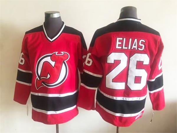 Men's New Jersey Devils #26 Patrik Elias 2000's CCM Vintage Red Jersey