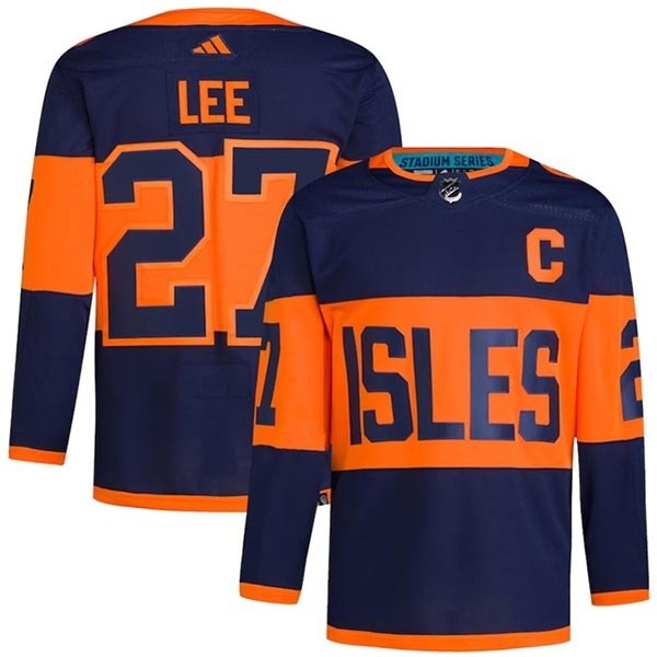 Men's New York Islanders #27 Anders Lee Navy 2024 Stadium Series Stitched Jersey