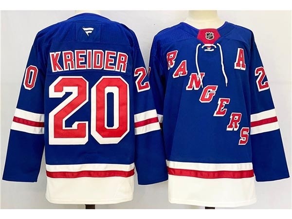 Men's New York Rangers #20 Chris Kreider 2024-25 Royal Blue Jersey