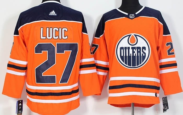 NHL Edmonton Oilers #27 Milan Lucic Orange Adidas Jersey