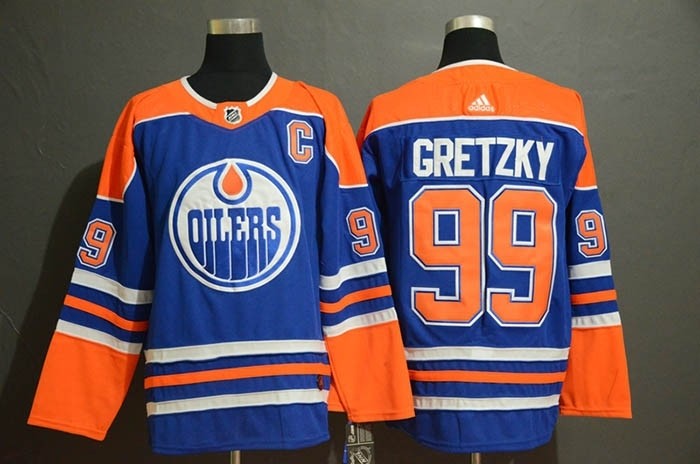 NHL Edmonton Oilers #99 Wayne Gretzky Blue Adidas Jersey