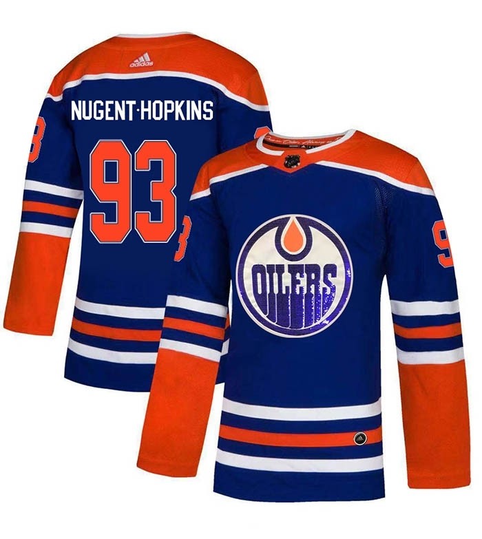 NHL Edmonton Oilers #93 Ryan Nugent-Hopkins Blue Adidas Jersey