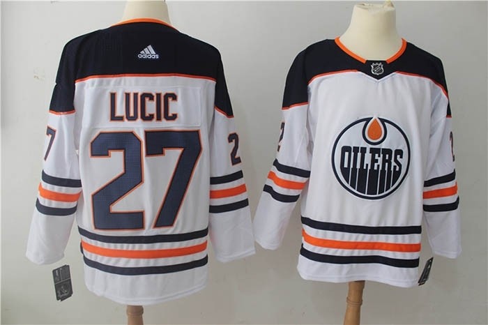 NHL Edmonton Oilers #27 Lucic White Adidas Jersey