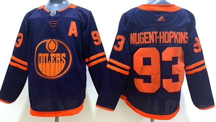 NHL Edmonton Oilers #93 Ryan Nugent-Hopkins Navy 50th Anniversary Adidas Jersey