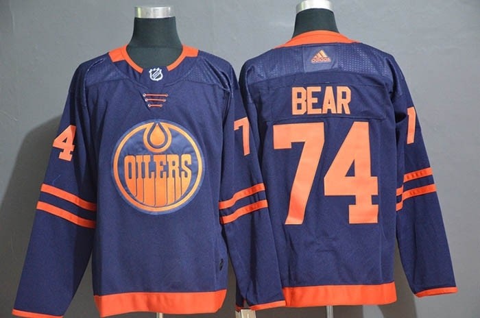 NHL Edmonton Oilers #74 Ethan Bear Navy 50th Anniversary Adidas Jersey