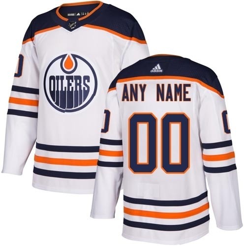 Men's Adidas Oilers Personalized Authentic White Road NHL Jersey(Name and number remark in comment column)