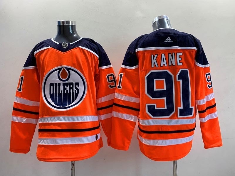 Men's Edmonton Oilers #91 Evander Kane Orange Adidas Stitched NHL Jersey