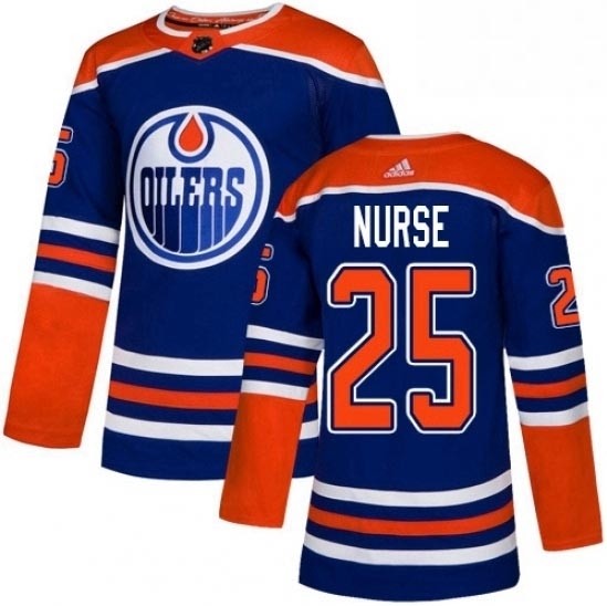 Men's Edmonton Oilers #25 Darnell Nurse Blue Adidas Jersey