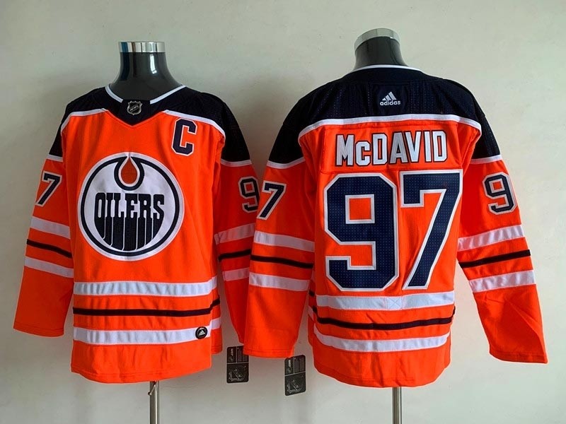 Men's Edmonton Oilers #97 Connor McDavid Orange Adidas Jersey