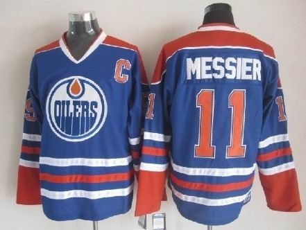 Men's Edmonton Oilers #11 Mark Messier Blue Throwback CCM Jersey