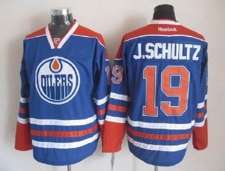 Men's Edmonton Oilers #19 Justin Schultz Blue Throwback CCM Jersey