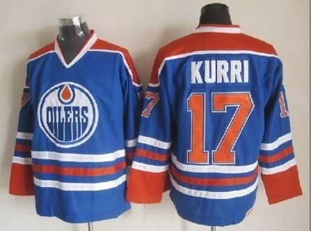 Men's Edmonton Oilers #17 Jari Kurri Blue Throwback CCM Jersey