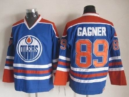 Men's Edmonton Oilers #89 Sam Gagner Blue Throwback CCM Jersey