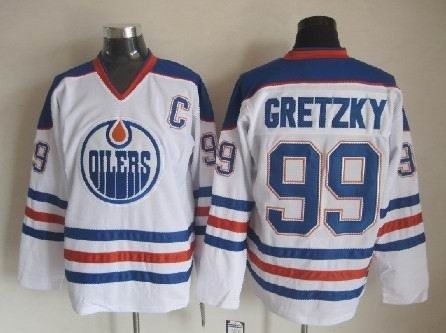 Men's Edmonton Oilers #99 Wayne Gretzky White Throwback CCM Jersey