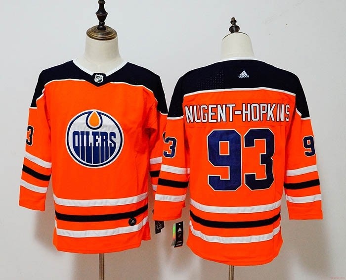 Women Edmonton Oilers #93 Ryan Nugent-Hopkins Orange Adidas Jersey