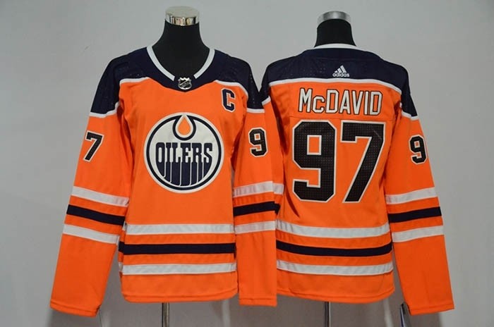 Women Edmonton Oilers #97 Connor McDavid Orange Adidas Jersey