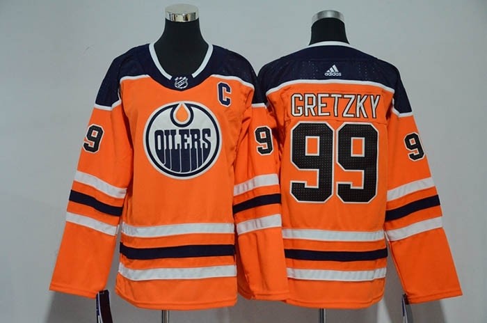 Youth Edmonton Oilers #99 Wayne Gretzky Orange Adidas Jersey