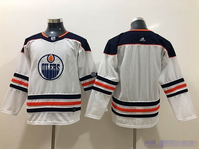 Youth Edmonton Oilers Blank White Adidas Jersey