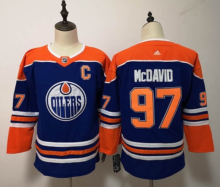 Youth Edmonton Oilers #97 Connor McDavid Blue Adidas Jersey