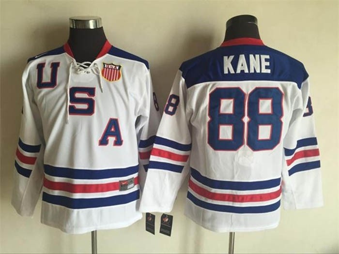 Youth 2010 Team USA Olympic #88 Patrick Kane White Throwback jersey