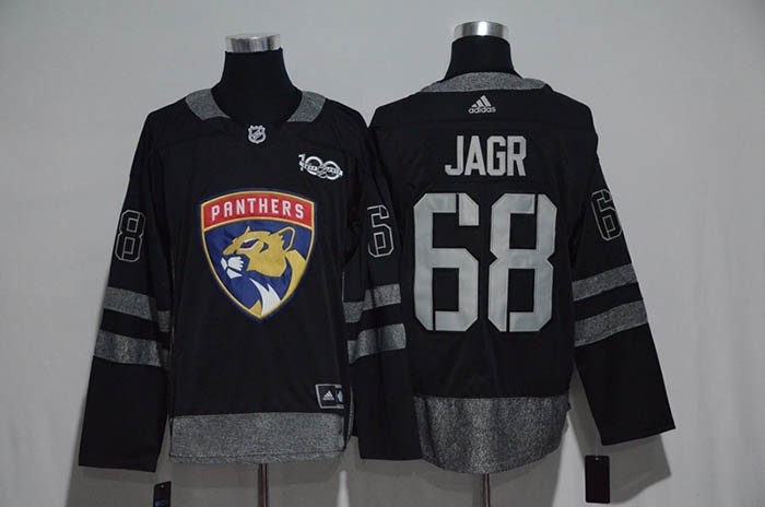 NHL Florida Panthers #68 Jaromir Jagr Black 1917-2017 100th Anniversary Jersey