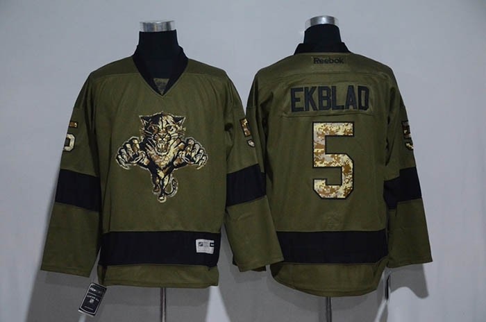 NHL Florida Panthers #5 Aaron Ekblad Olive Green Adidas Jersey