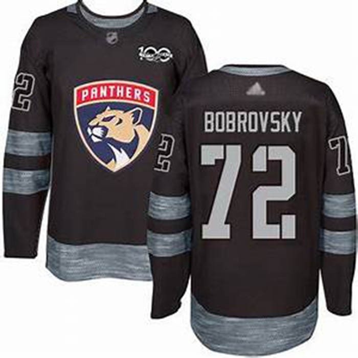 NHL Florida Panthers #72 Sergei Bobrovsky Black 1917-2017 100th Anniversary Jersey