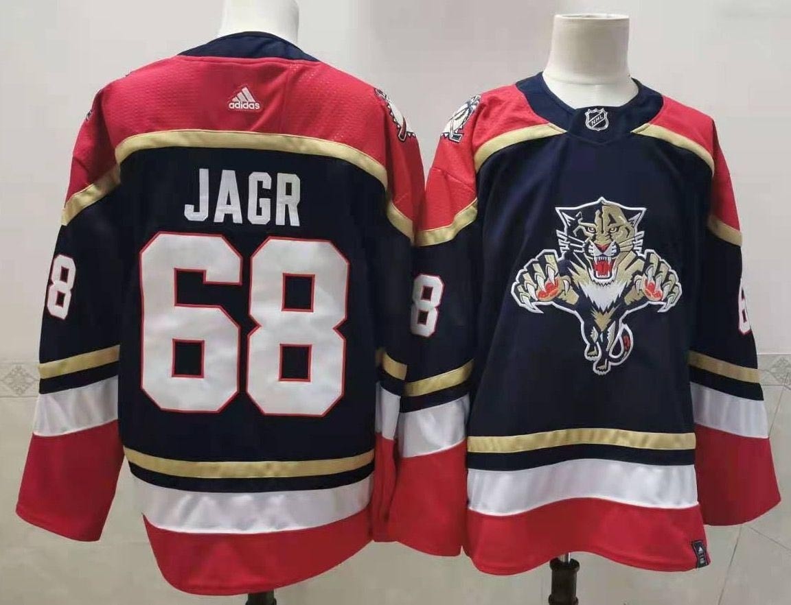 Florida Panthers #68 Jaromir Jagr Black Men's Adidas 2020-21 Reverse Retro Alternate NHL Jersey