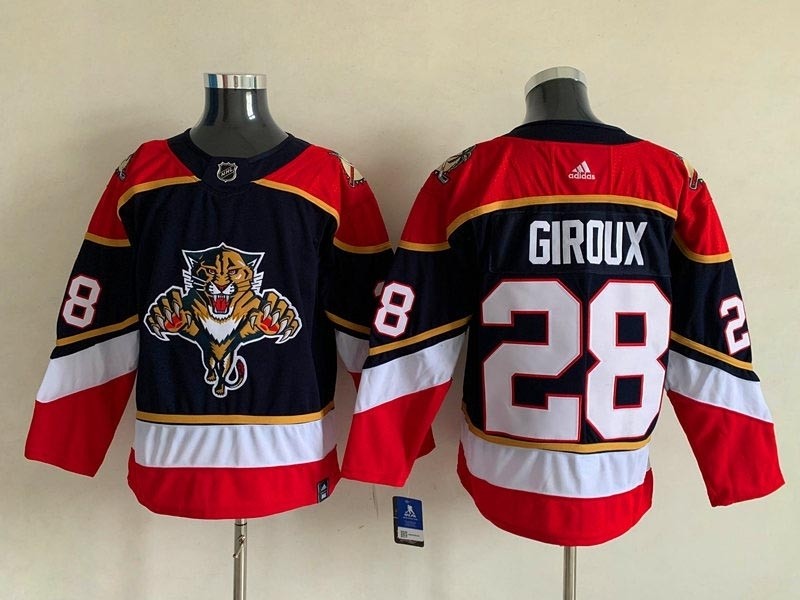 Men's Florida Panthers #28 Claude Giroux Black Men's Adidas 2020-21 Reverse Retro Alternate NHL Jersey