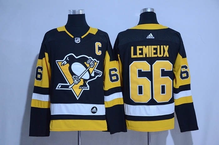 NHL Pittsburgh Penguins #66 Mario Lemieux Black Adidas Jersey