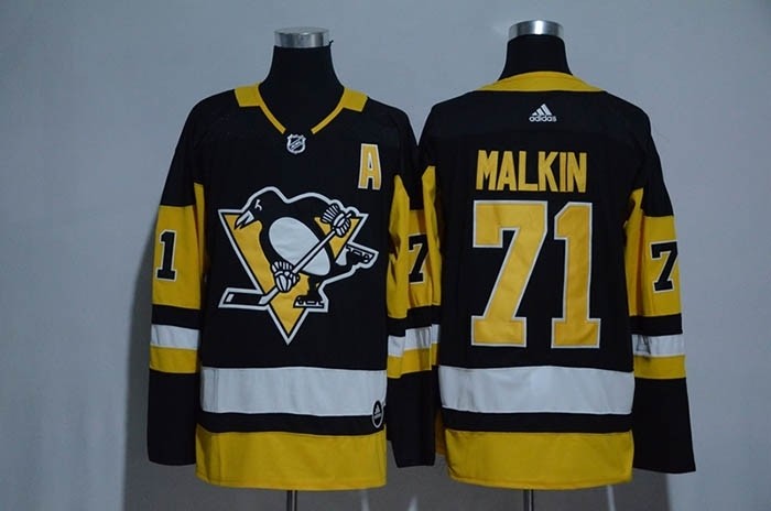 NHL Pittsburgh Penguins #71 Evgeni Malkin Black Adidas Jersey