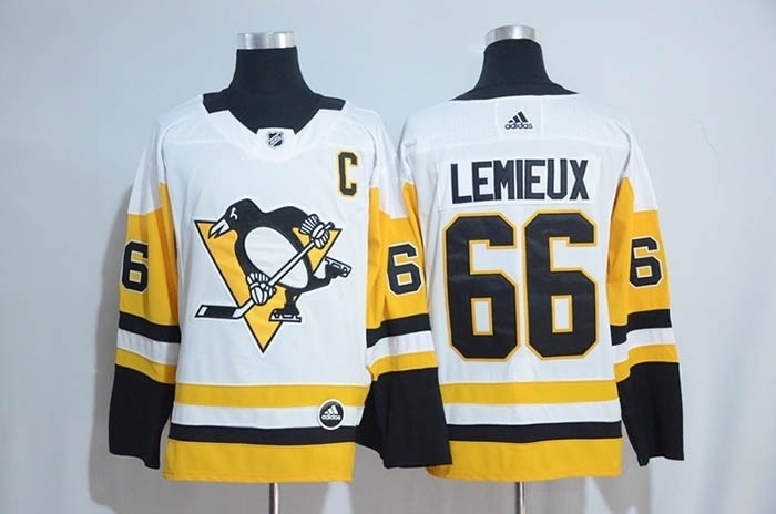 NHL Pittsburgh Penguins #66 Mario Lemieux White Adidas Jersey