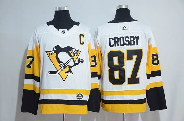 NHL Pittsburgh Penguins #87 Sidney Crosby White Adidas Jersey