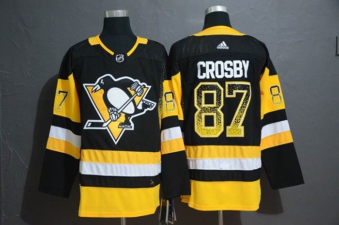 NHL Pittsburgh Penguins #87 Sidney Crosby Black Drift Fashion Adidas Jersey