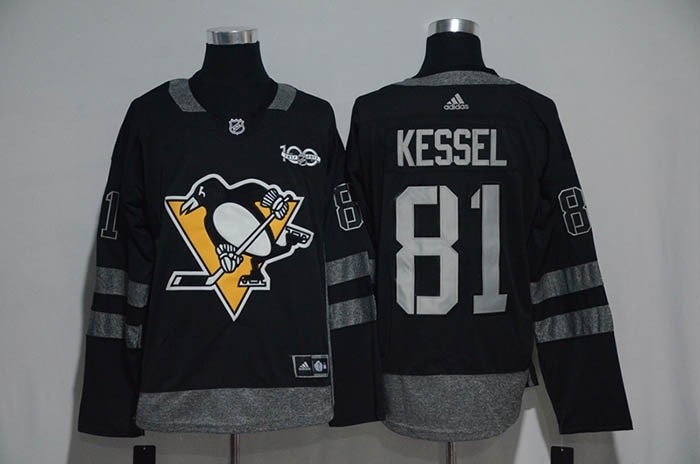 NHL Pittsburgh Penguins #81 Phil Kessel Black 100th Centennal Classic Premier Jersey