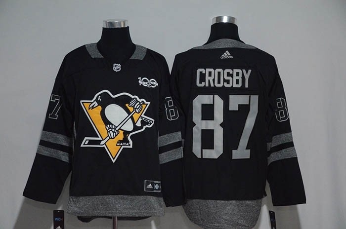 NHL Pittsburgh Penguins #87 Sidney Crosby Black 100th Centennal Classic Premier Jersey