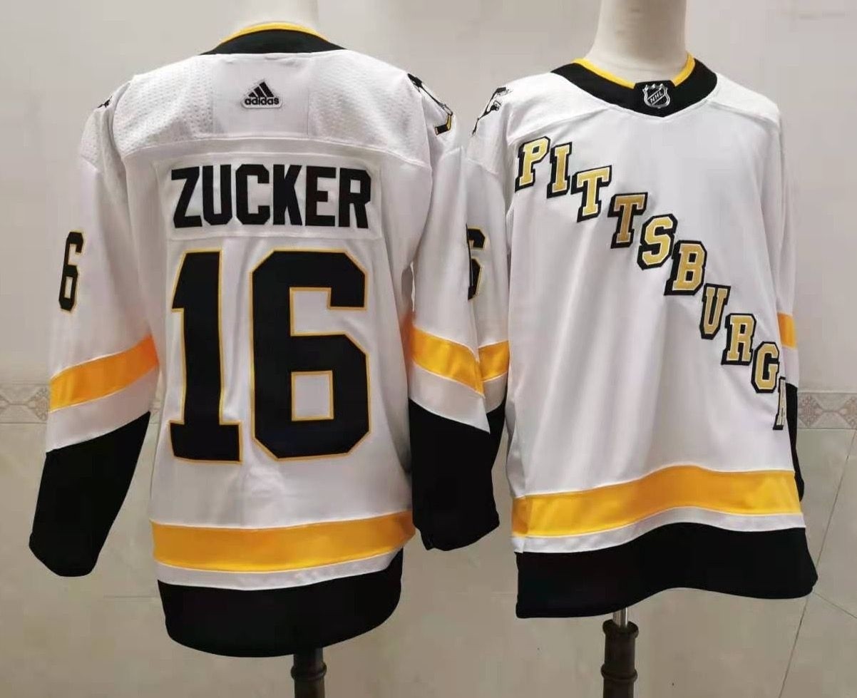 Pittsburgh Penguins #16 Jason Zucker White Men's Adidas 2020-21 Reverse Retro Alternate NHL Jersey