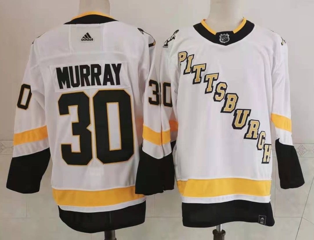 Pittsburgh Penguins #30 Matt Murray White Men's Adidas 2020-21 Reverse Retro Alternate NHL Jersey