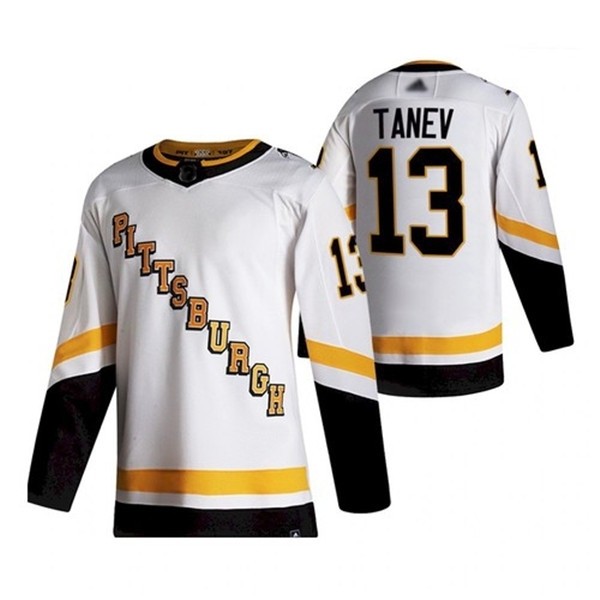 Men's Pittsburgh Penguins #13 Brandon Tanev White 2020-21 Reverse Retro Jersey