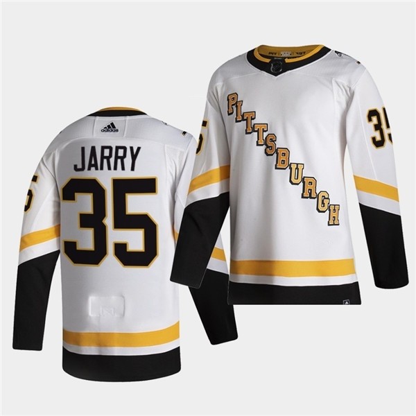 Men's Pittsburgh Penguins #35 Tristan Jarry White 2020-21 Reverse Retro Jersey