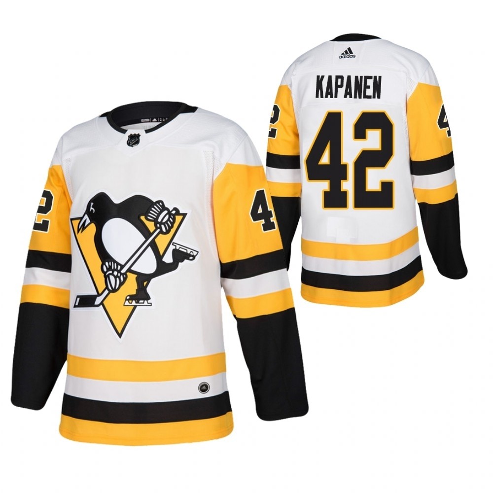 Men's Pittsburgh Penguins #42 Kasperi Kapanen White Stitched NHL Jersey