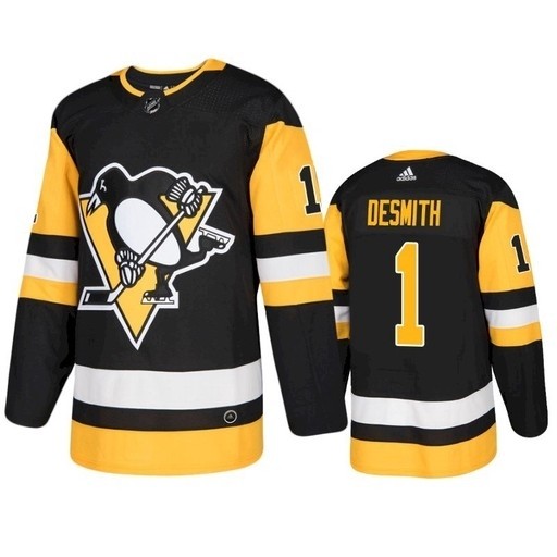 Men's Pittsburgh Penguins #1 Casey DeSmith Black 2021 Jersey