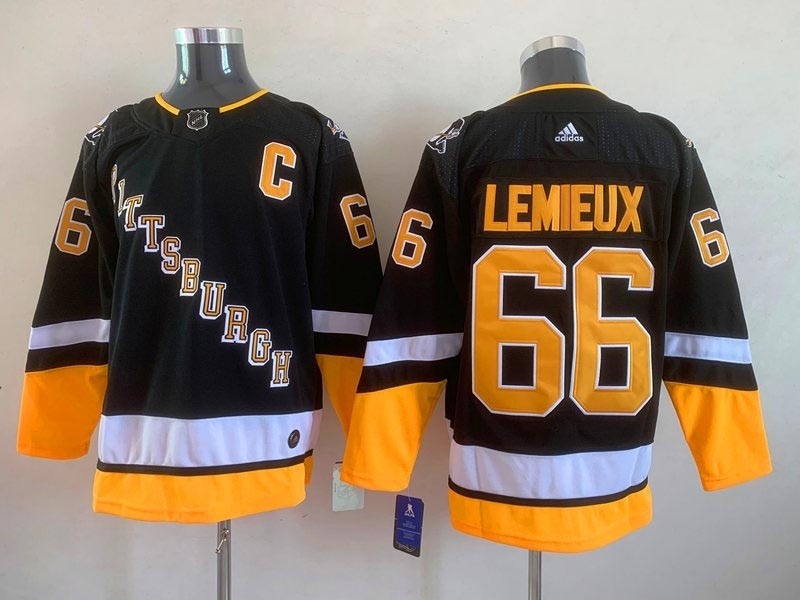 Men's Pittsburgh Penguins #66 Mario Lemieux 2021-2022 Black Stitched Jersey