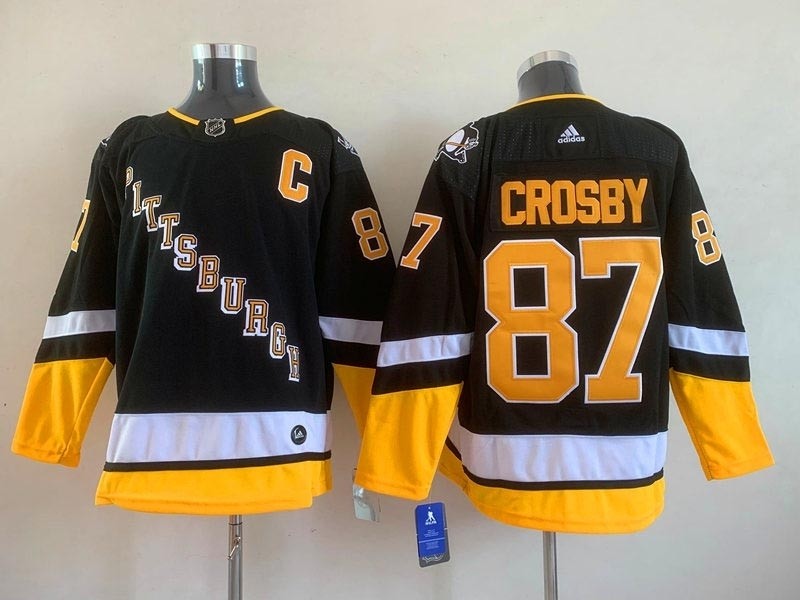 Men's Pittsburgh Penguins #87 Sidney Crosby 2021-2022 Black Stitched Jersey